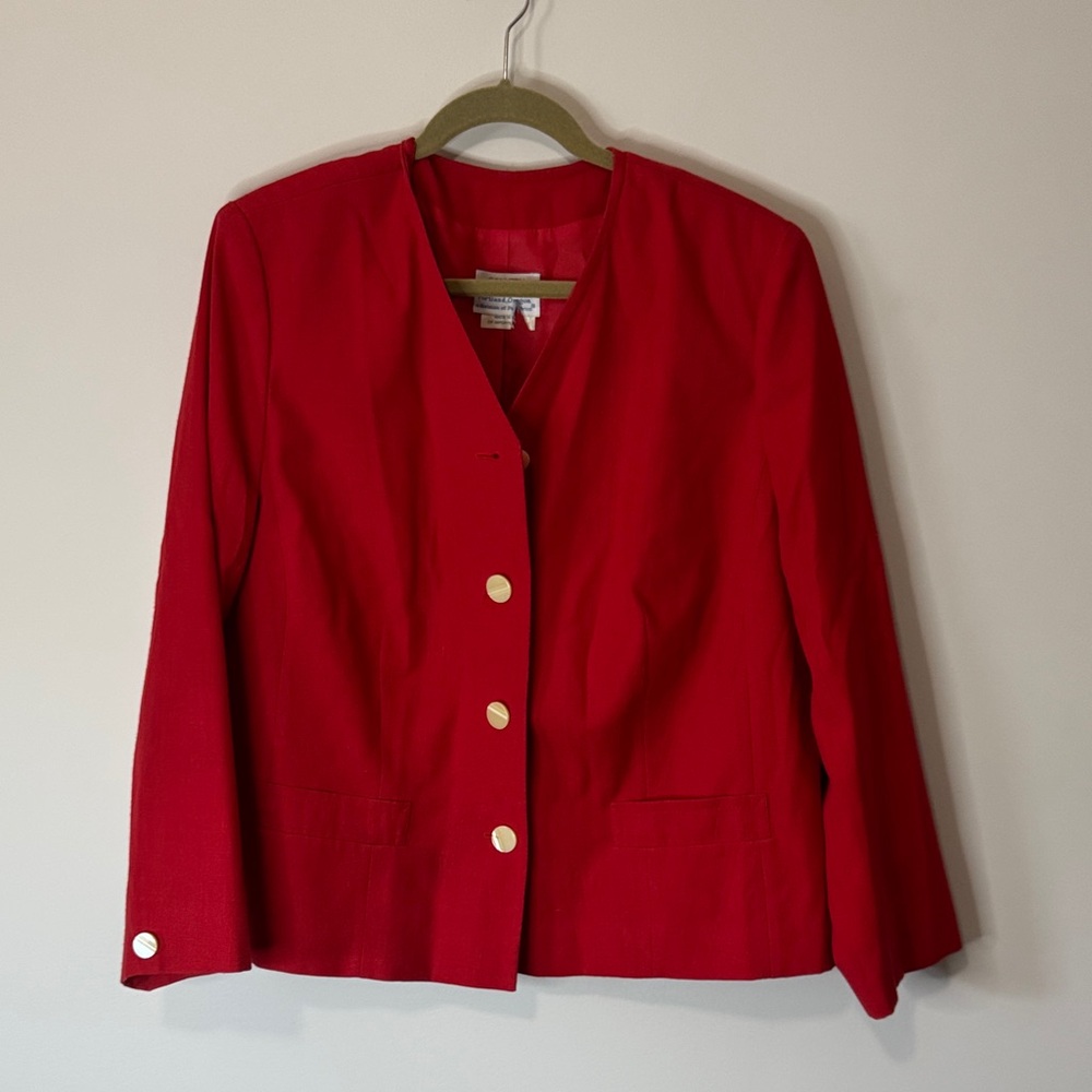 Country Sophisticates Pendleton Vintage Red Blazer